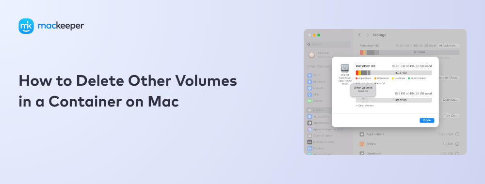 How to Delete Other Volumes in a Container on Mac