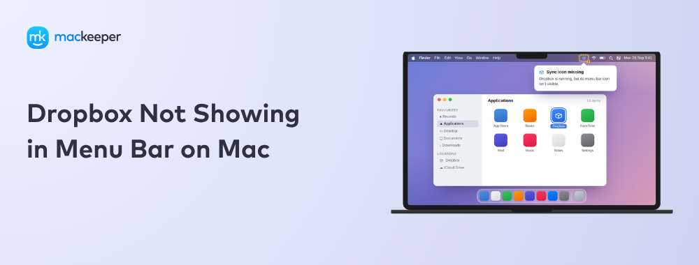 Dropbox Not Showing in Menu Bar on Mac