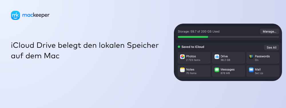 iCloud Drive belegt den lokalen Speicher auf dem Mac 