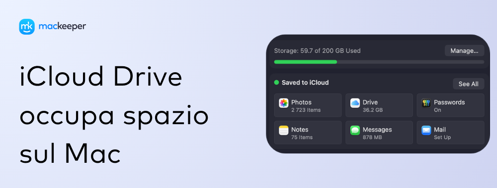 iCloud Drive occupa spazio sul Mac