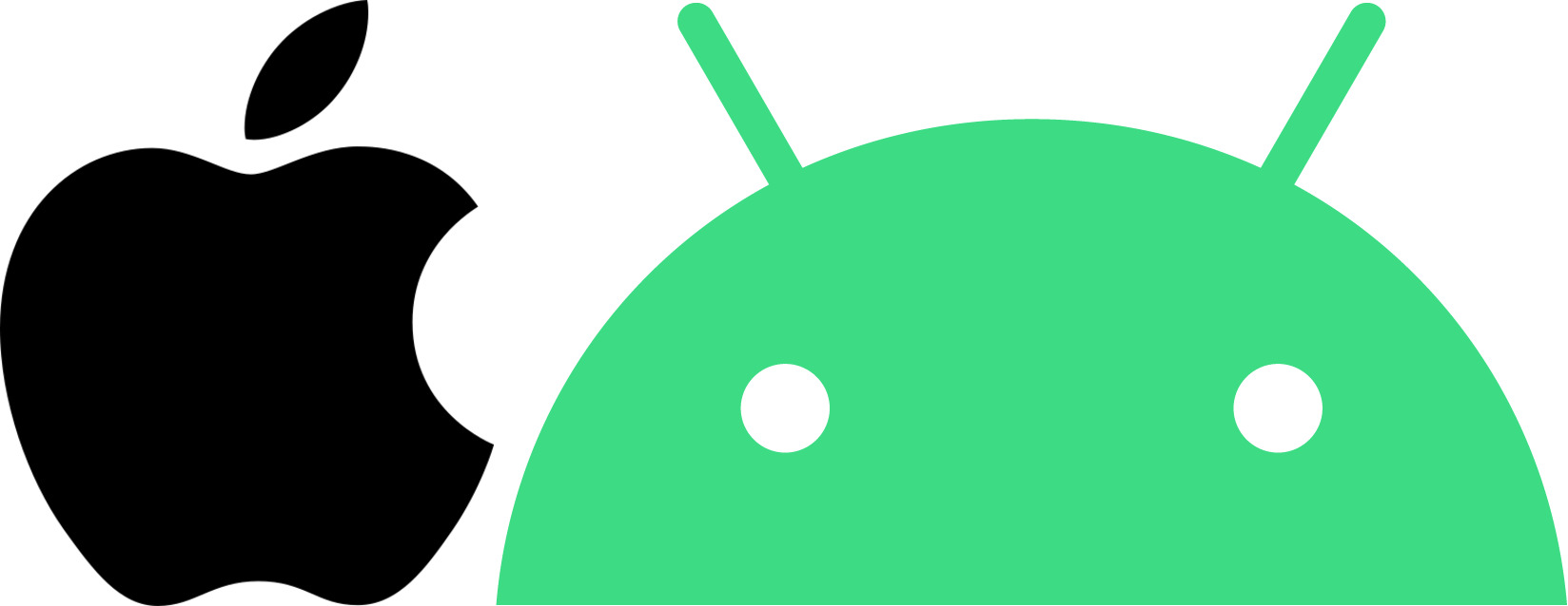 The Apple and Android current logo