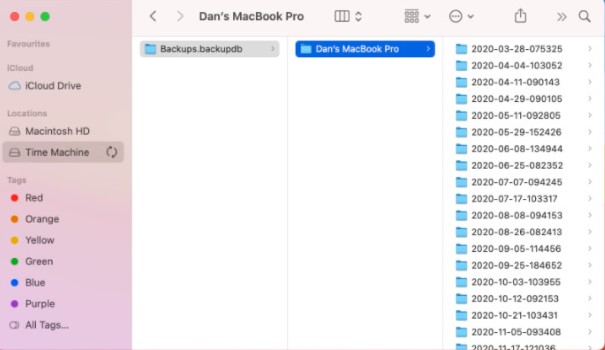 Find the folder with backups Find the folder with backups