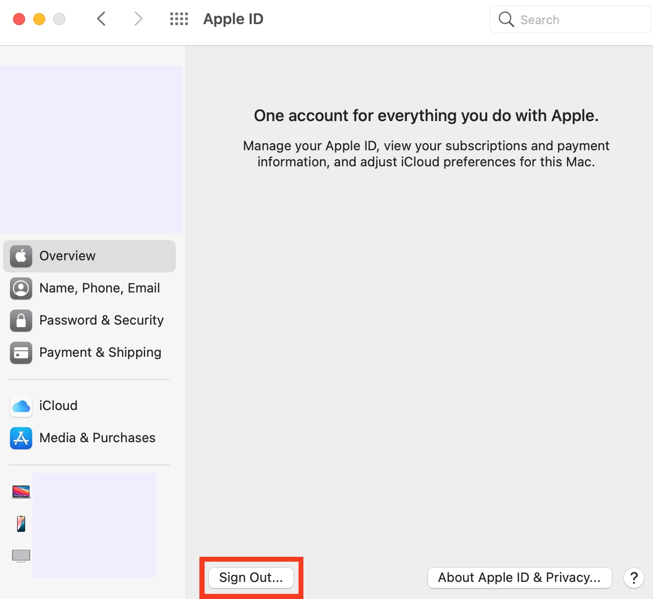 To sign out of iCloud on your Mac and back in again, go to the Apple menu, choose System Preferences or System Settings, click on Apple ID > Overview > Sign Out.