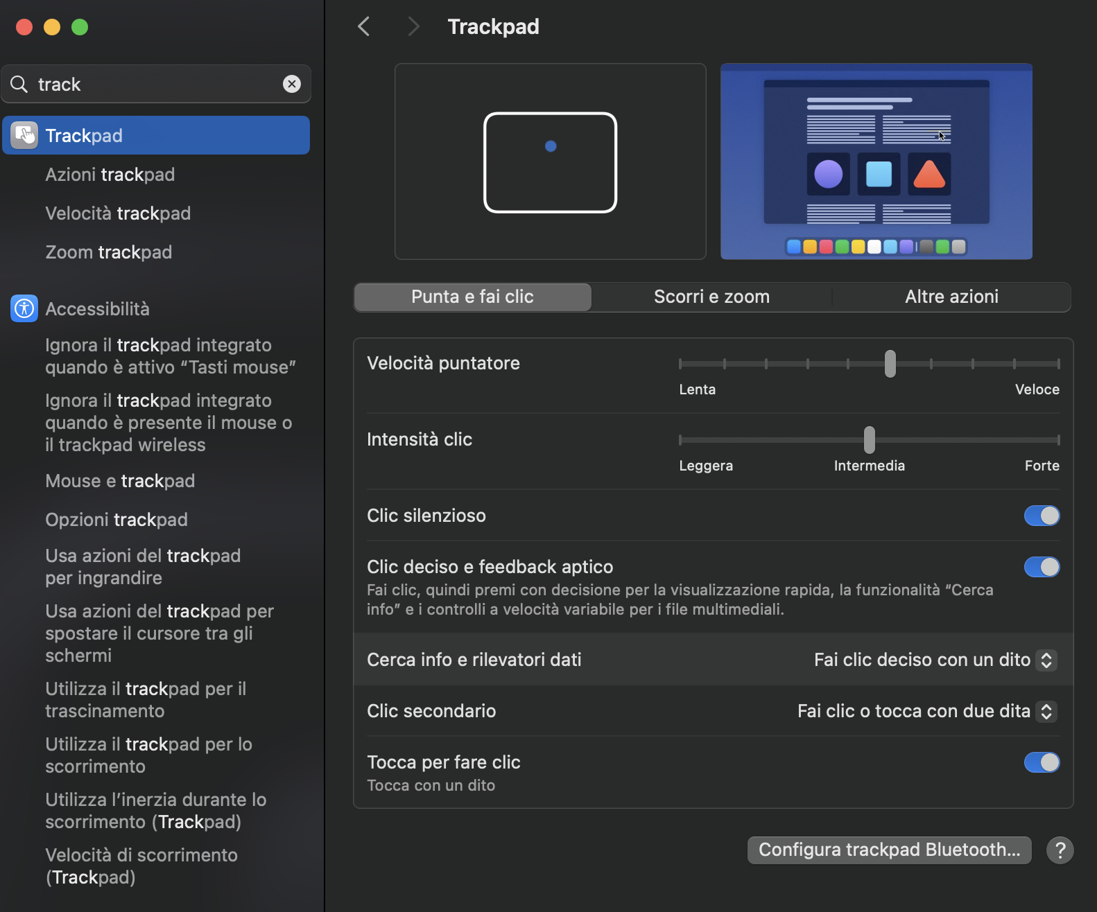 Come alternativa al copia e incolla su Mac, puoi usare il clic secondario tramite il trackpad. Assicurati che l'opzione corrispondente sia selezionata nelle impostazioni del trackpad.