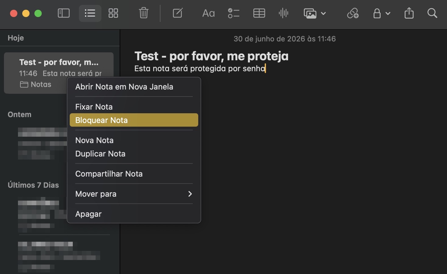 Protegendo um arquivo com senha no Notas.