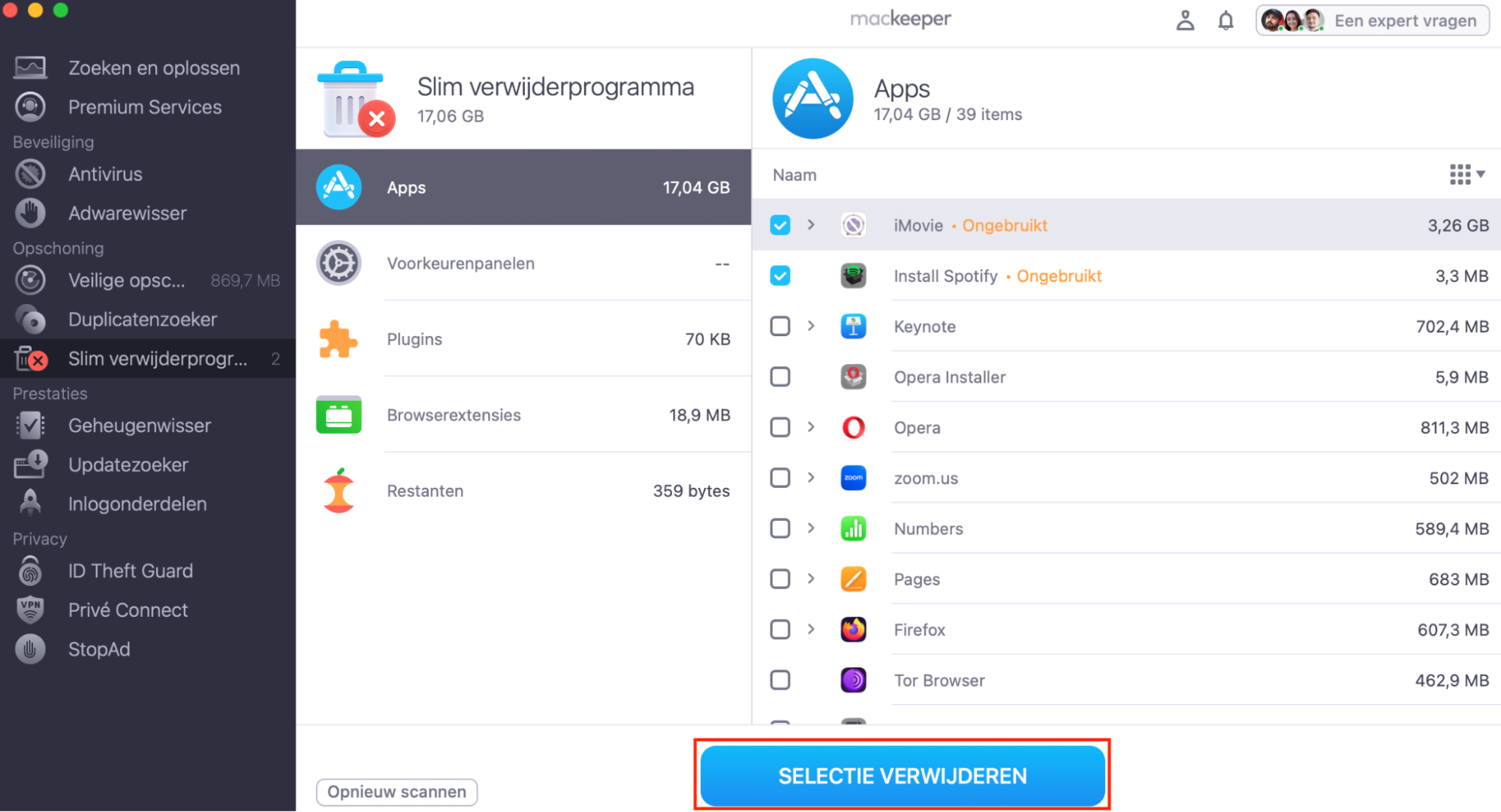 Verwijder dubbele bestanden door op de knop ‘Duplicaten verwijderen’ te klikken in de functie Duplicatenzoeker.