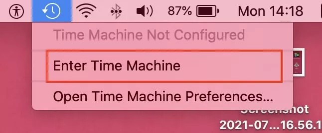 Enter Time Machine