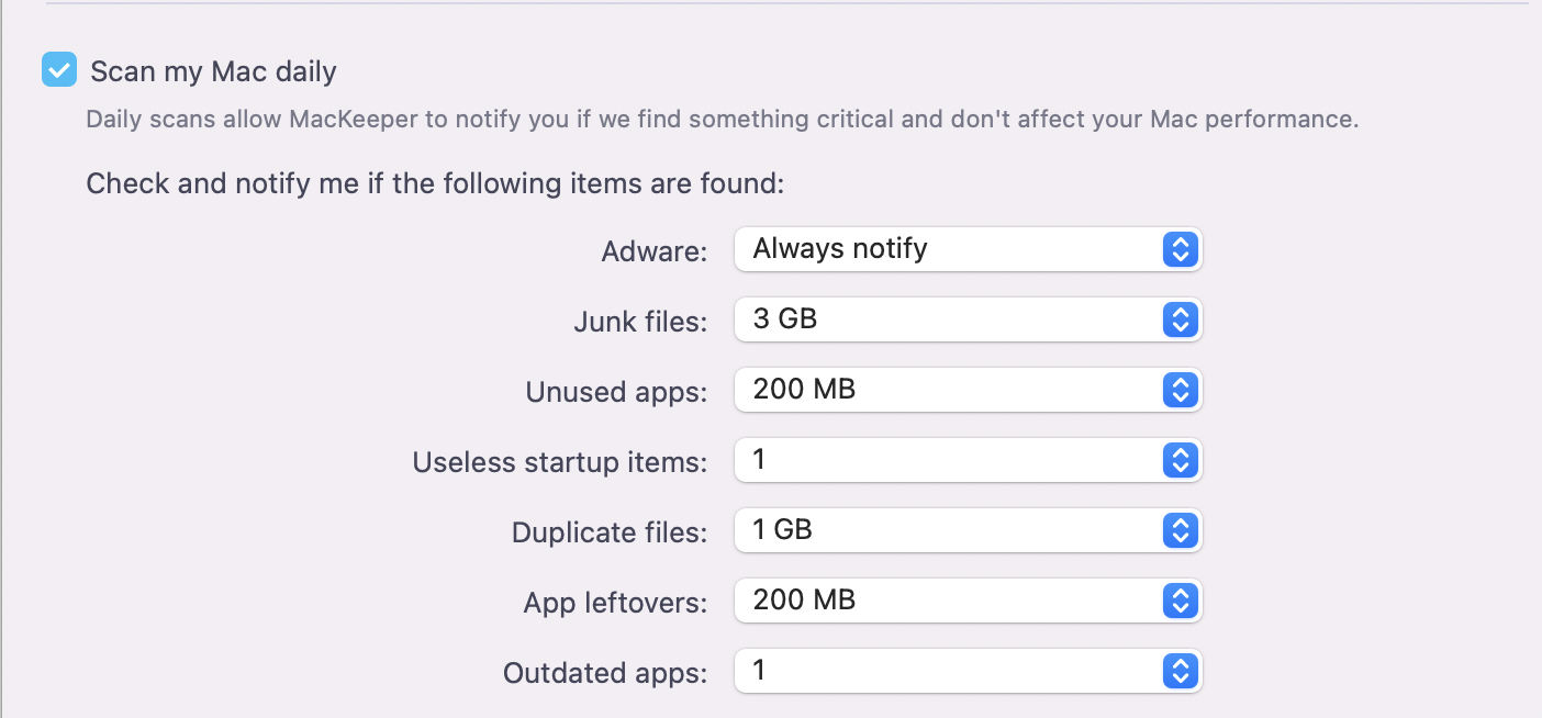 MacKeeper > Daily Scan MacKeeper > Daily Scan