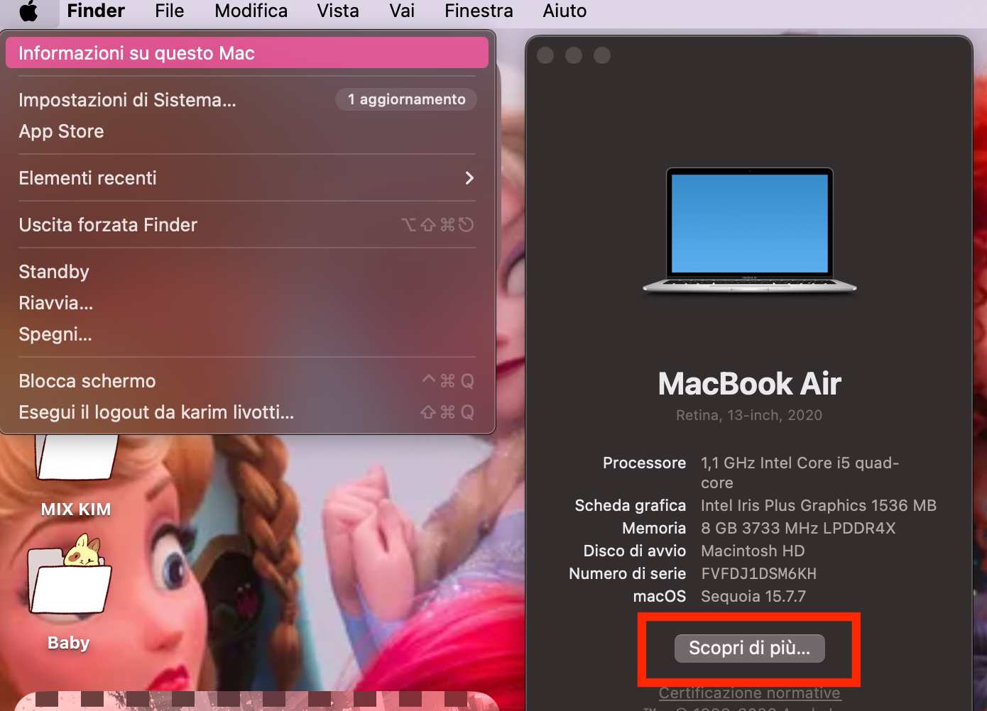 Apri il menu Apple, seleziona Informazioni su questo Mac, fai clic su Ulteriori informazioni e controlla la sezione Memoria per verificare se il Mac supporta gli upgrade della RAM.