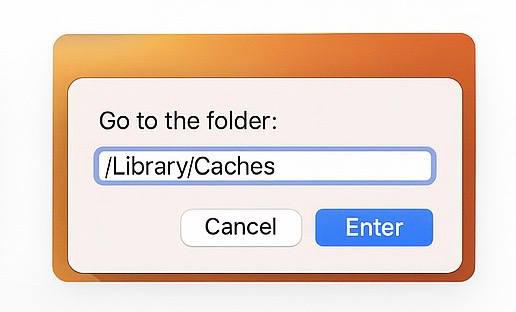 End up fixing a deleted process issue on your Mac by typing ~/Library/Caches/ and clicking Enter in the Go to Folder window.