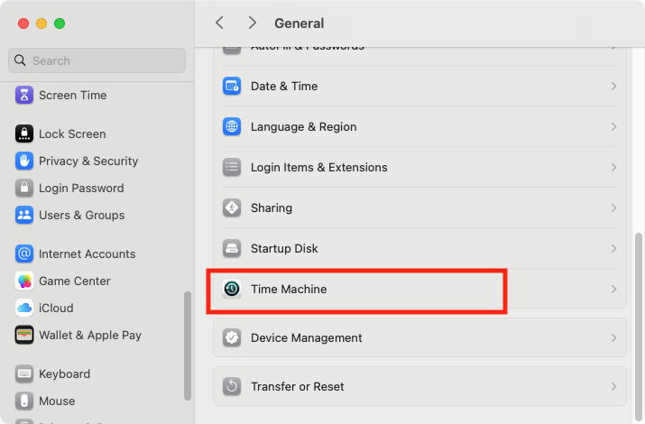 You can restore your Mac from your Time Machine backups, if you've been making backups. OPen your Mac's System Settings, then browse to General > Time Machine. You can restore your Mac from your Time Machine backups, if you've been making backups. OPen your Mac's System Settings, then browse to General > Time Machine.