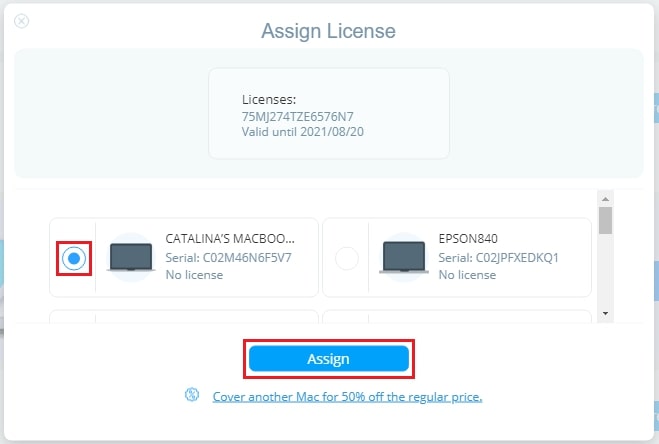 Assign license Assign license