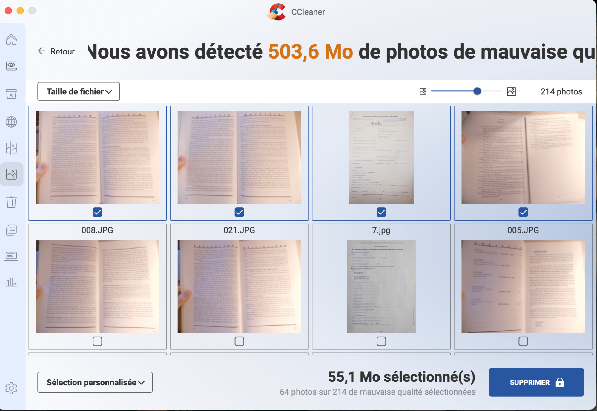 Une fois que CCleaner trouve vos images sur le Mac, vous pouvez choisir de les supprimer sans trop de difficulté. Ainsi, vous libérez également plus d’espace sur votre appareil.