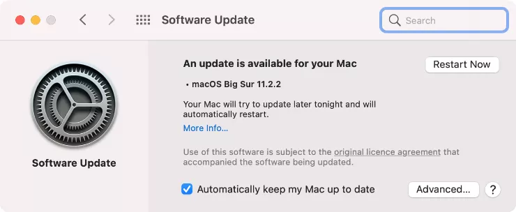 software update tab macos big sur