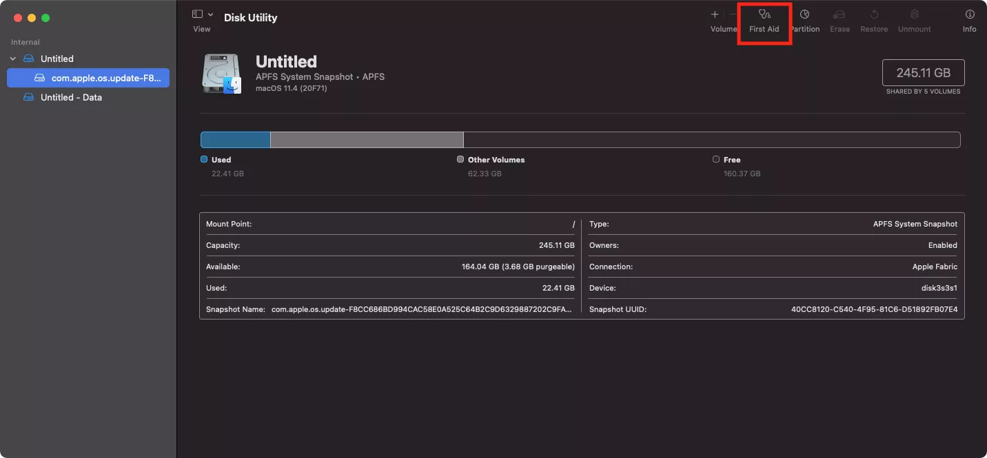 disk utility first aid