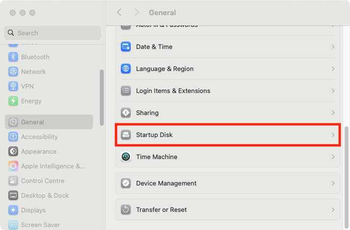 If you're having issues with your Mac, then you may need to reselect the startup disk. In your System Settings, go to General > Startup Disk. If you're having issues with your Mac, then you may need to reselect the startup disk. In your System Settings, go to General > Startup Disk.