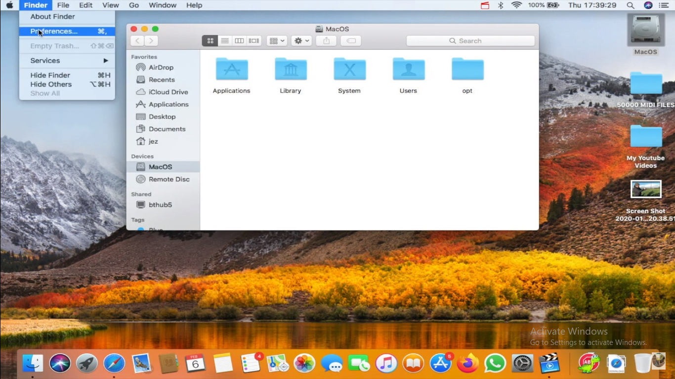 Finder's sidebar Finder's sidebar