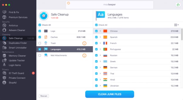 mackeeper safe cleanup languages tab mackeeper safe cleanup languages tab