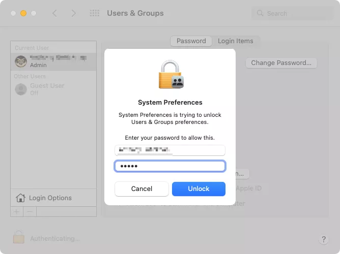 System Preferences > type in your admin password