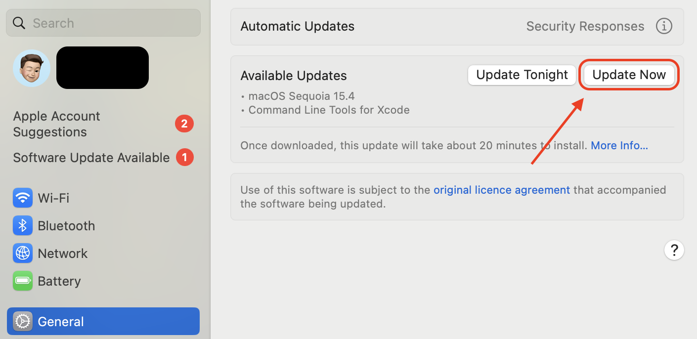 Click Update Now or Upgrade Now if available to install the latest macOS version and ensure your system has the newest features and fixes.