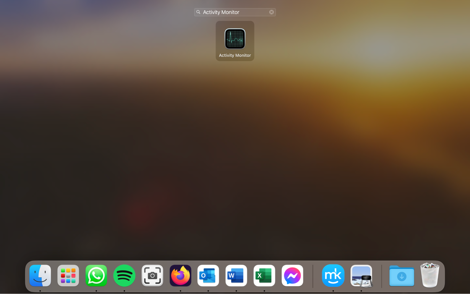 Mac’s Launchpad, with Activity Monitor shown, along with the Dock. How to manually remove a browser hijacker from Mac: stop the browser hijacker process.