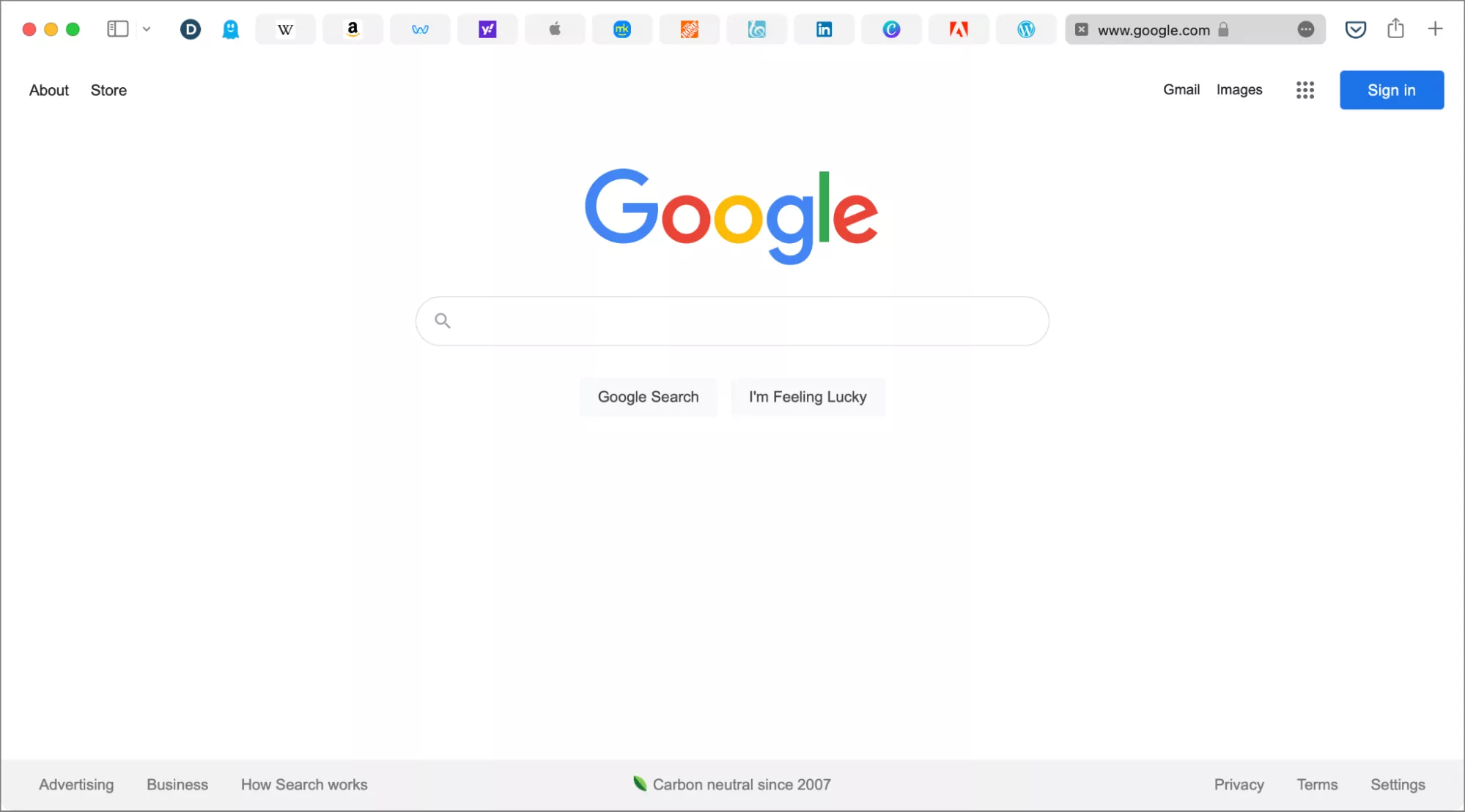 Opened tabs in Google chrome