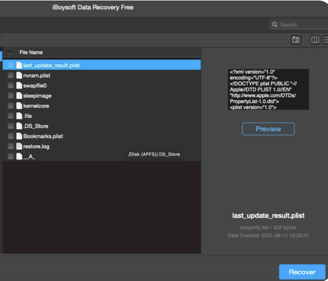 All that’s left now is to click or highlight the images you want to restore, and press Recover. Then choose where you want the new files to be saved and allow some time for the process to finalize.