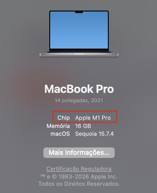 Para inicializar no modo seguro, primeiro identifique o tipo do seu Mac verificando a seção de processador. Em seguida, ele mostrará se o seu Mac é baseado em Intel ou se usa Apple silicon.