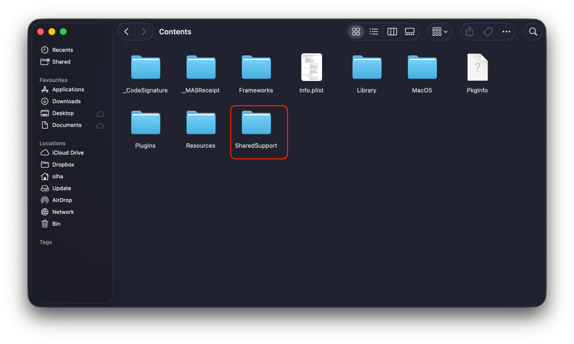 To continue rebuilding or recreating your Outlook profile, open the Contents folder and SharedSupport folder. This could help lower CPU usage.