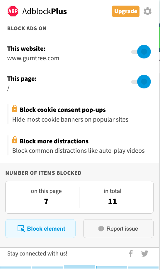 Adblock Plus is one of the most well known ad blockers available. It includes a handy feature that lets you allow acceptable ads, so you can continue to support your favorite sites.