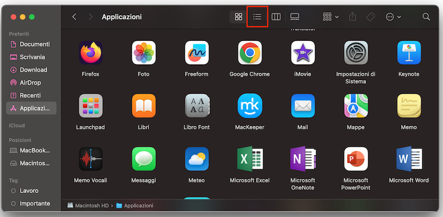 Per fare un po’ di ordine tra le app sul tuo Mac, eliminando i software inutili e lasciando solo quelli che usi davvero, vai nella cartella Applicazioni.