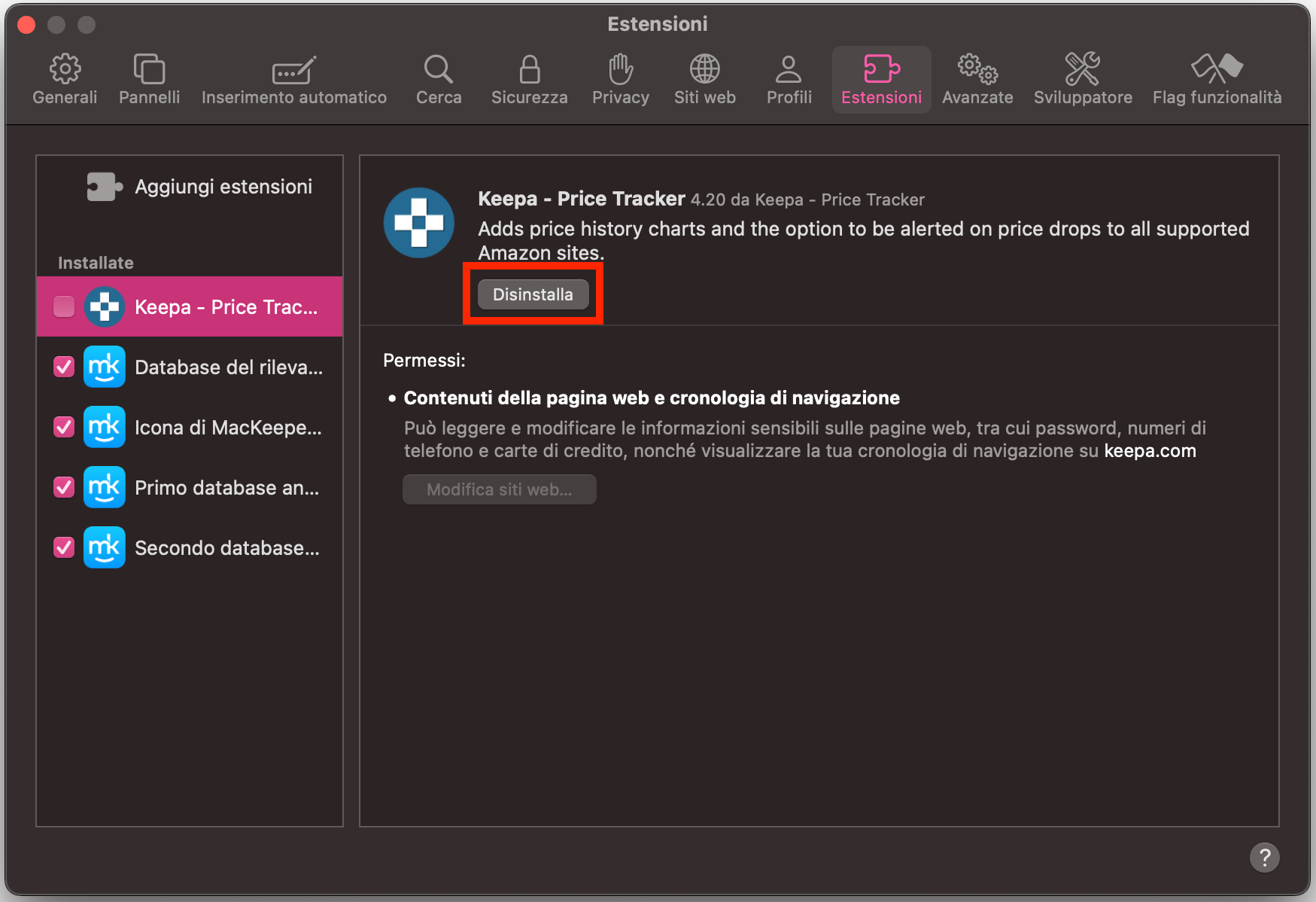 Se hai trovato l’estensione problematica, disinstallala o reinstallala.