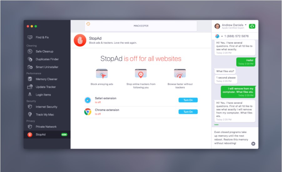 StopAd is off for all websites StopAd is off for all websites