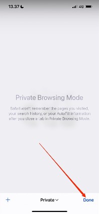 how to browse incognito on safari ipad