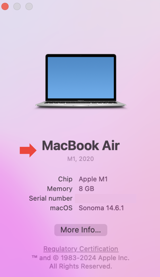 Before you can check what new macOS versions your device can support, you’ll need to open About this Mac from your Apple menu. Once you’ve done that, you can check your Apple model and release year information–make a note of that for later.
