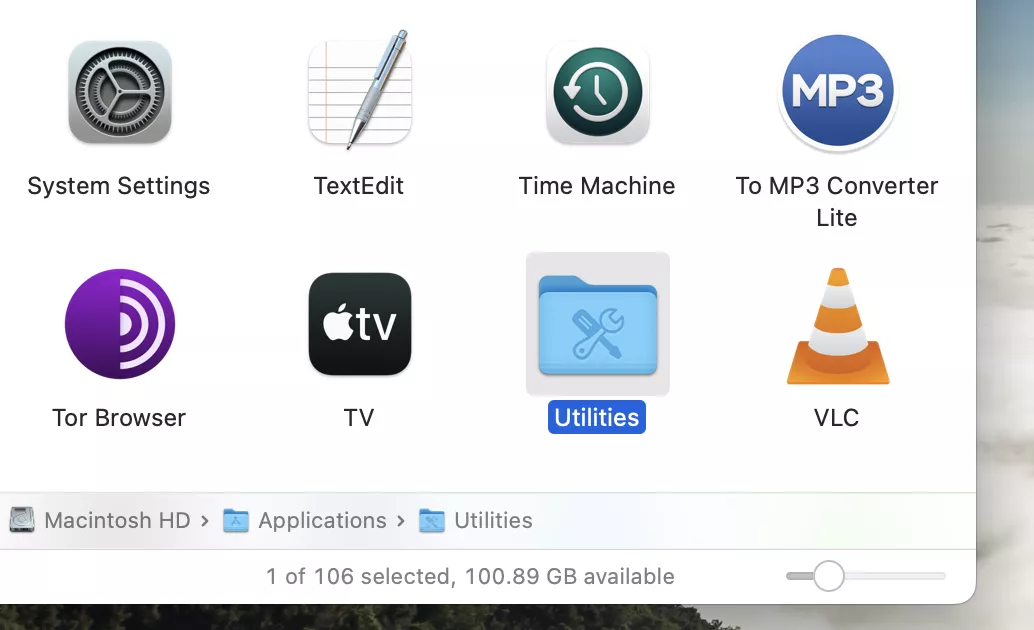 You can also try solving your USB not showing issue with the help of Terminal. To fix your Flash Drive malfunctioning with Terminal, open the Finder window and find the Utilities folder for a start