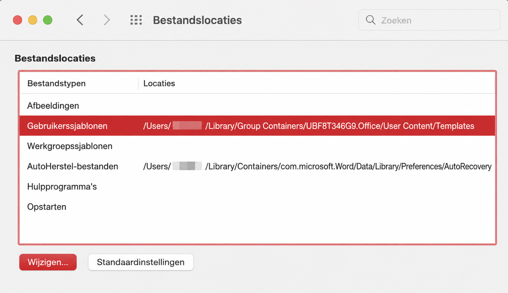 Klik op Gebruikerssjablonen om deze optie te selecteren en klik vervolgens op Opnieuw instellen. Start daarna Microsoft Word opnieuw en controleer of het probleem is opgelost.