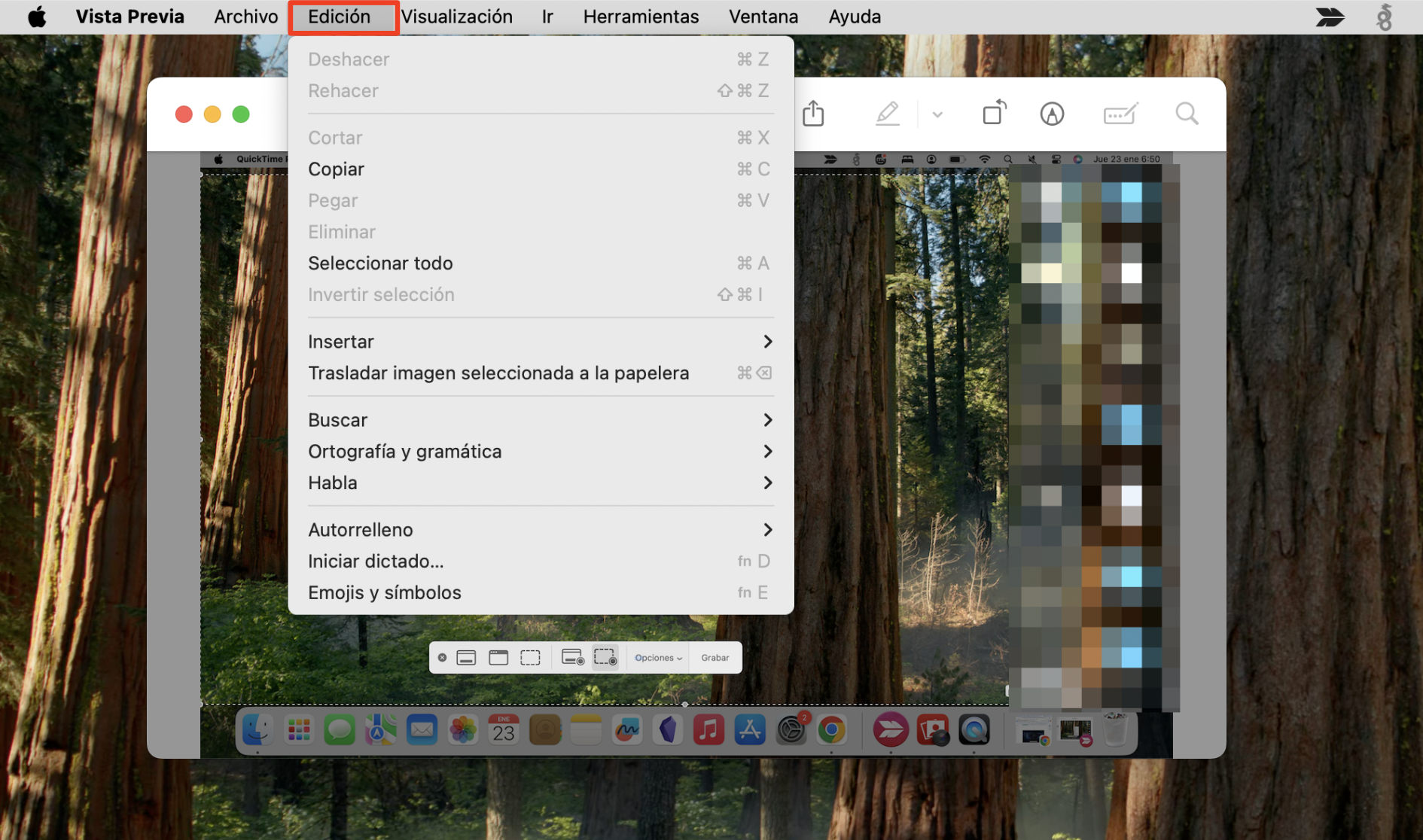 Imagen que muestra las opciones de edición de QuickTime Player en un Mac. QuickTime Player es ideal para grabar vídeos básicos en un dispositivo Mac. Imagen que muestra las opciones de edición de QuickTime Player en un Mac. QuickTime Player es ideal para grabar vídeos básicos en un dispositivo Mac.
