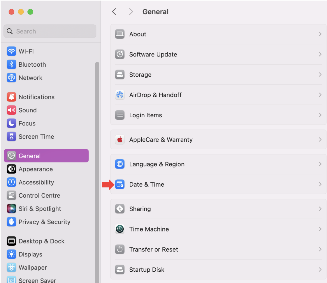 The easiest way to verify you're devices date and time is to first open Settings. From there, click on General > Date and Time.