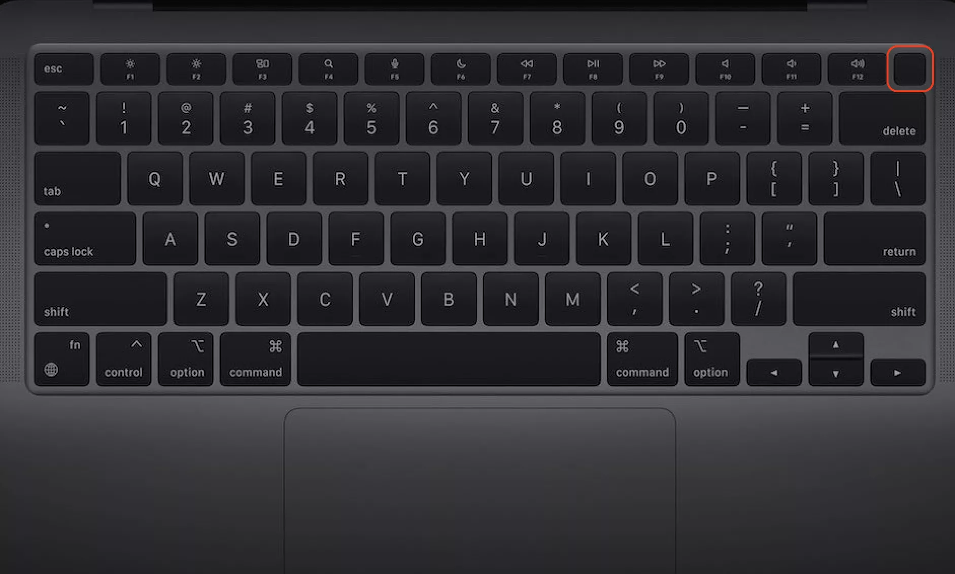 For å kjøre Apple-diagnostikk på Mac med Apple Silicon, start med å trykke og holde av/på-knappen på Apple-datamaskinen.