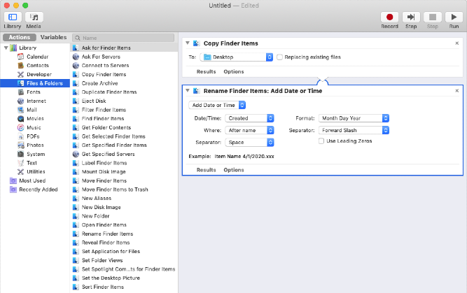 Use automator to combine text files mac