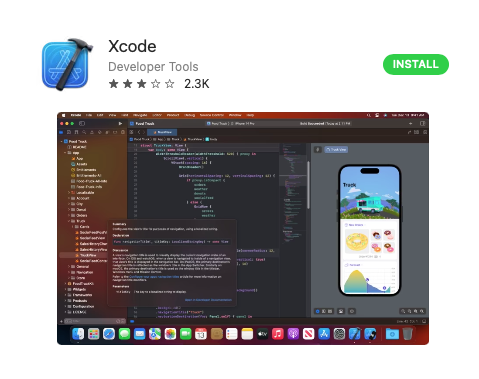 Install Xcode on your Mac device.
