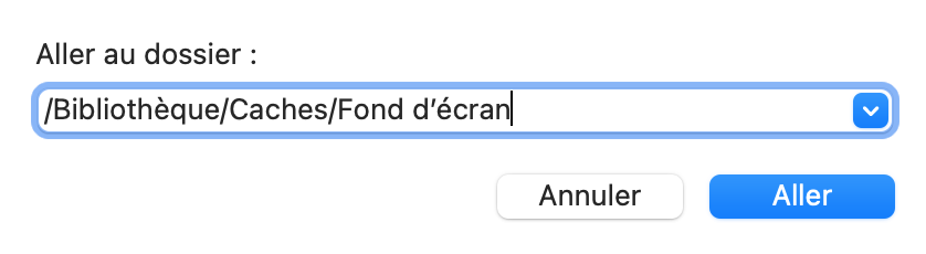 Le menu Aller au dossier. Le menu Aller au dossier.