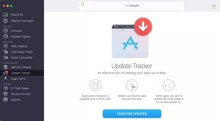 mackeeper update tracker