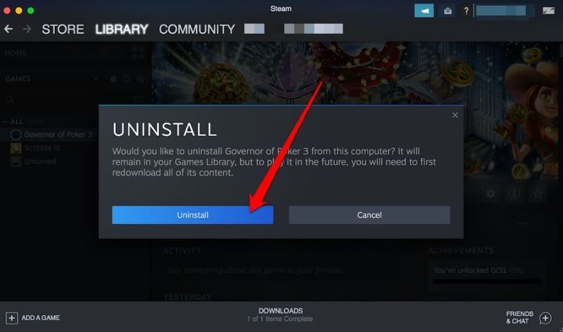 how to uninstall steam on mac