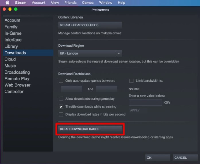 How to Clear the Download Cache in Steam on a Mac