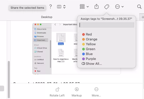 tag icon in Finder