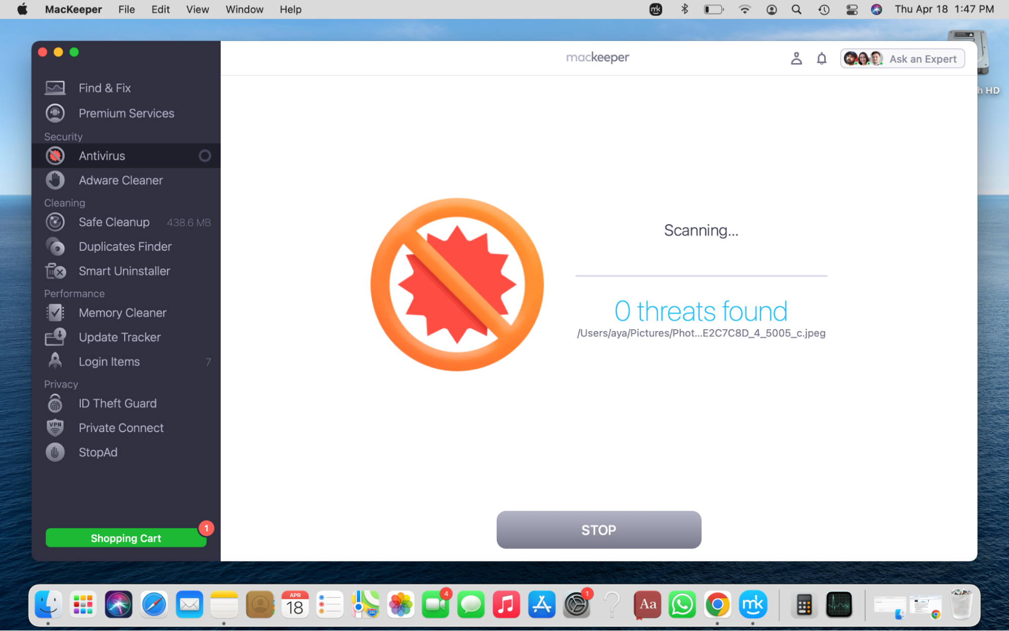 To remove CoinMiner malware automatically, follow the progress of the MacKeeper Antivirus scan on the screen. If MacKeeper finds CoinMiner malware on your Mac, remove it by selecting Move Quarantine > Delete.