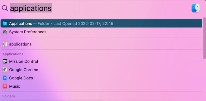 Searching for Applications in Spotlight. Searching for Applications in Spotlight.